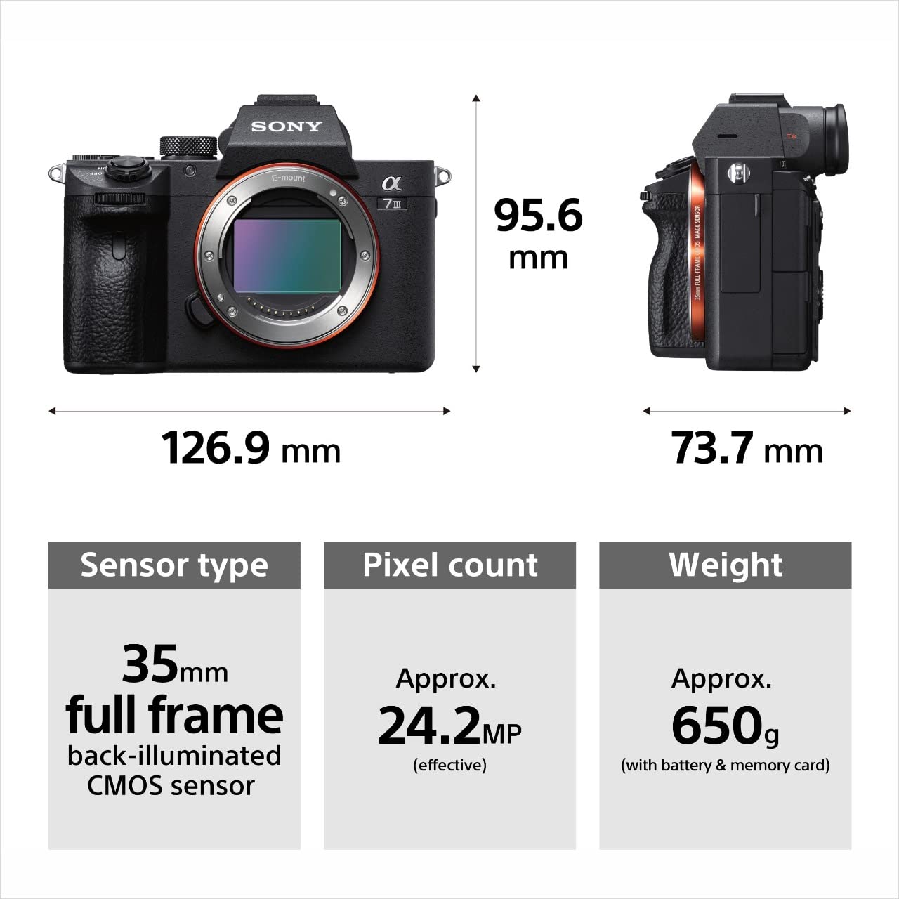 Sony Alpha ILCE-7M3K Full-Frame 24.2MP Mirrorless Digital SLR Camera with 28-70mm Zoom Lens Sony Alpha ILCE-7M3K Full-Frame 24.2MP Mirrorless Digital SLR Camera with 28-70mm Zoom Lens